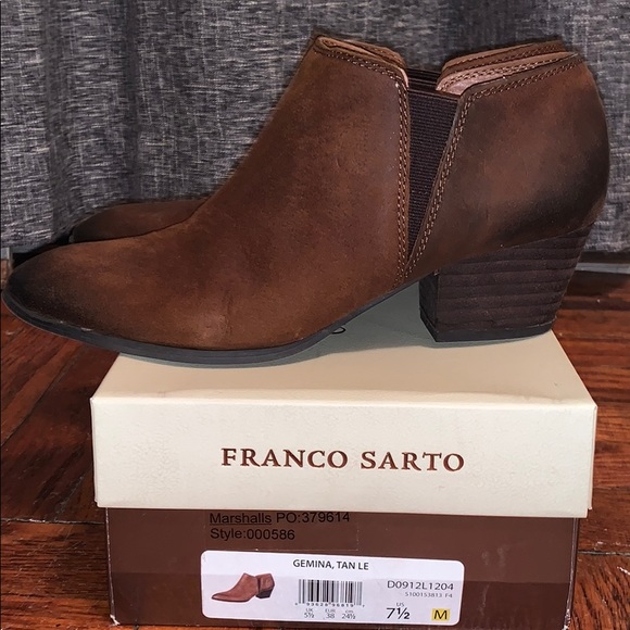 Franco Sarto Shoes - Distressed Brown Booties